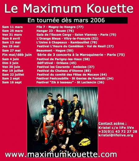 Toutes les dates du Maximum Kouette